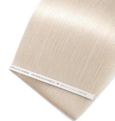 Platinum Blonde Genius Weft tape-in extensions, Premium Line, 100% Remy human hair – Rubin Extensions®