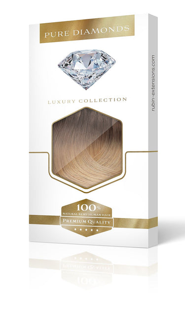 Packaging for clip-in extensions in Caramel Mocha – Rubin Extensions®