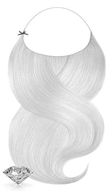 Silver Blonde one-piece halo hairpiece, Diamond Line, 30 cm, Remy human hair – Rubin Extensions®