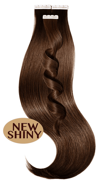 Chestnut Dark Brown Pro-Deluxe Line tape-in hair extensions, 40–50 cm – Rubin Extensions®