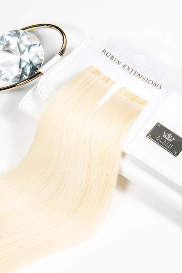 Platinum Blonde Excellence Line keratin bond extensions, 100% human hair, 35–55 cm – Rubin Extensions®