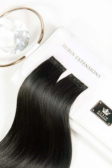 Black-Brown Excellence Line keratin bond extensions, 35–55 cm, 100% human hair – Rubin Extensions®