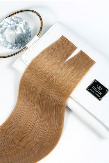 High-quality Light Brown Caramel keratin strands, 100% human hair – Rubin Extensions®