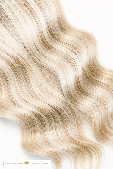 Balayage Diamond Line clip-ins, Golden Blonde & Platinum Blonde, 30–50 cm, 100% human hair – Rubin Extensions®