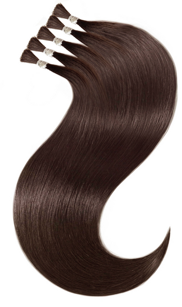 Chestnut Dark Brown bulk hair, glossy human hair strands, Excellence Line – Rubin Extensions®