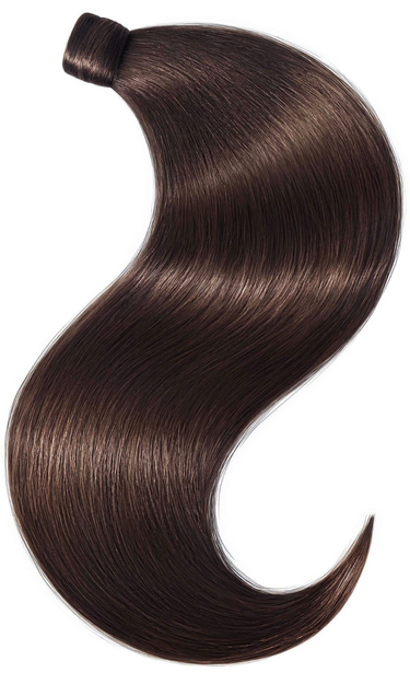 Chestnut Dark Brown ponytail extensions, 100% human hair, lengths from 35 to 55 cm – Rubin Extensions®