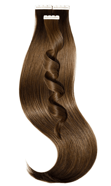 Natural Golden Brown tape-in extensions, Pro-Deluxe Line, 100% human hair – Rubin Extensions®