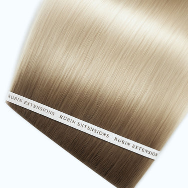 Genius Weft tape-ins in two-tone Hazelnut-Brown & Summer-Blonde, Premium Line, 100% human hair – Rubin Extensions®