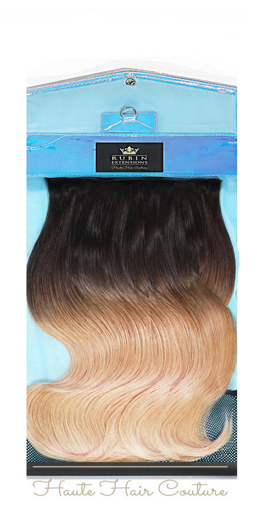 Storage bag for clip-in extensions, outside view – Rubin Extensions®