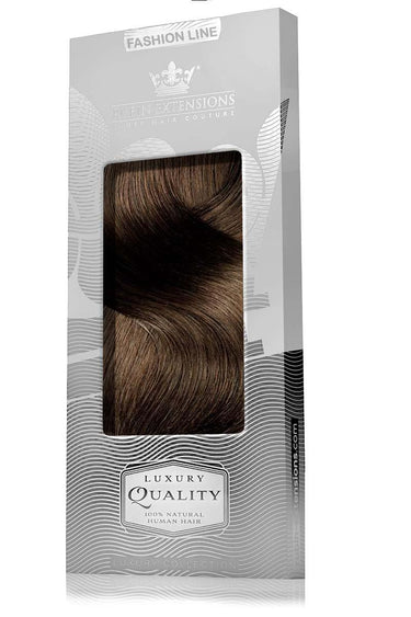 Elegant gift packaging for Chocolate Dark Brown clip-in extensions, Fashion Line – Rubin Extensions®