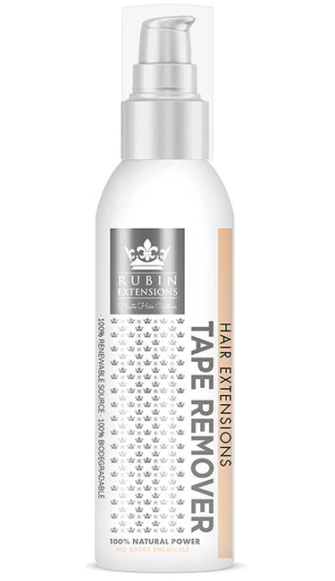 Close-up of the Tape Remover packaging, 100 ml, for removing adhesive strips – Rubin Extensions®