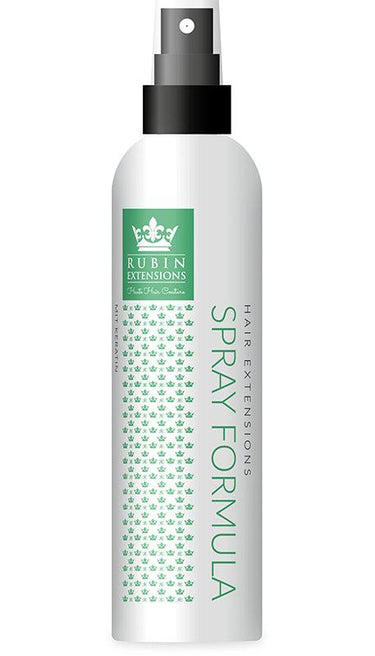 Packaging of the 2-Phase Care Spray for human hair extensions, 200 ml – Rubin Extensions®