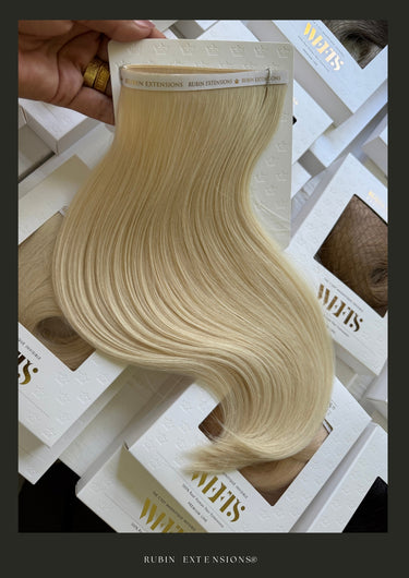 Hair Wefts - Genius Wefts-Tape-in Human Hair Extensions Platinum Blonde Premium Line